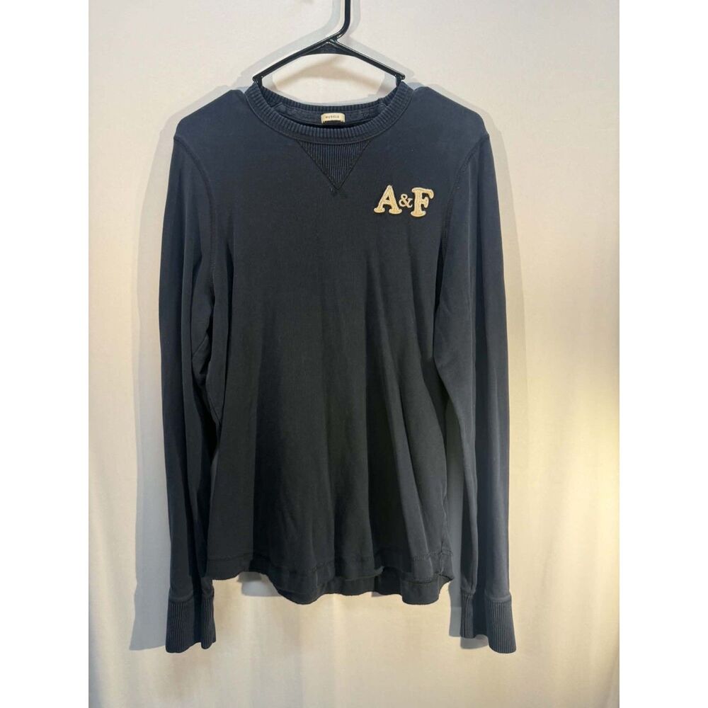 Abercrombie & Fitch A&F Black Long Sleeve Sweatshirt – Embroidered Logo